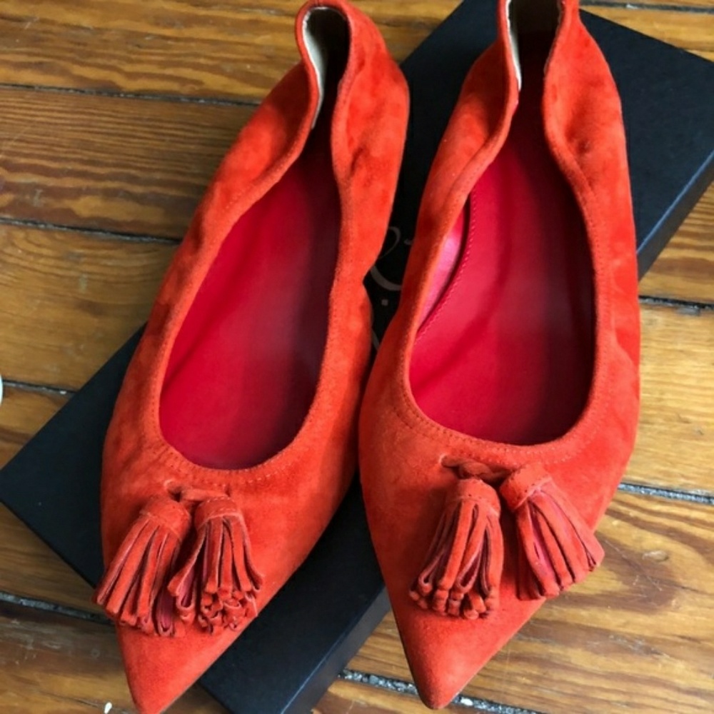 J.Crew suede orange flats